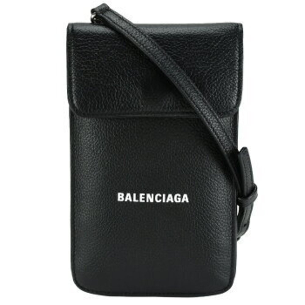 Balenciaga Logo CASH Shoulder Black Smartphone Case Phone Holder Leather - Picture 2 of 6